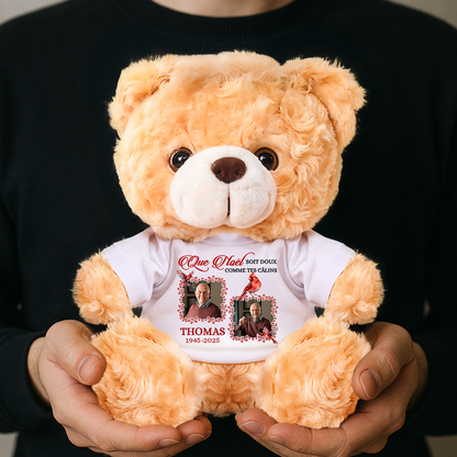 Photo Soit Doux Comme Tes Câlins - Ours En Peluche en T-shirt Personnalisé avec Photo