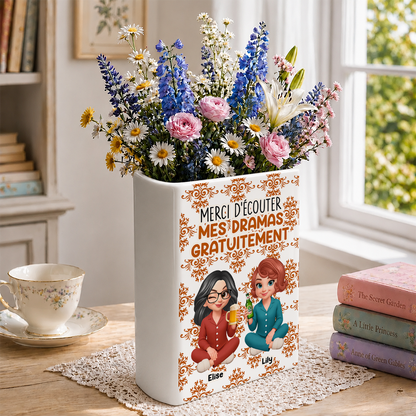 Merci D’écouter Mes Dramas Gratuitement - Vase Livre Personnalisé En Céramique