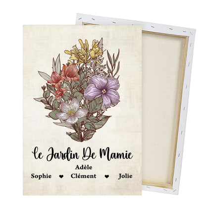 Le Jardin De Mamie – Impression Sur Toile Personnalisée - Cadeau Familial