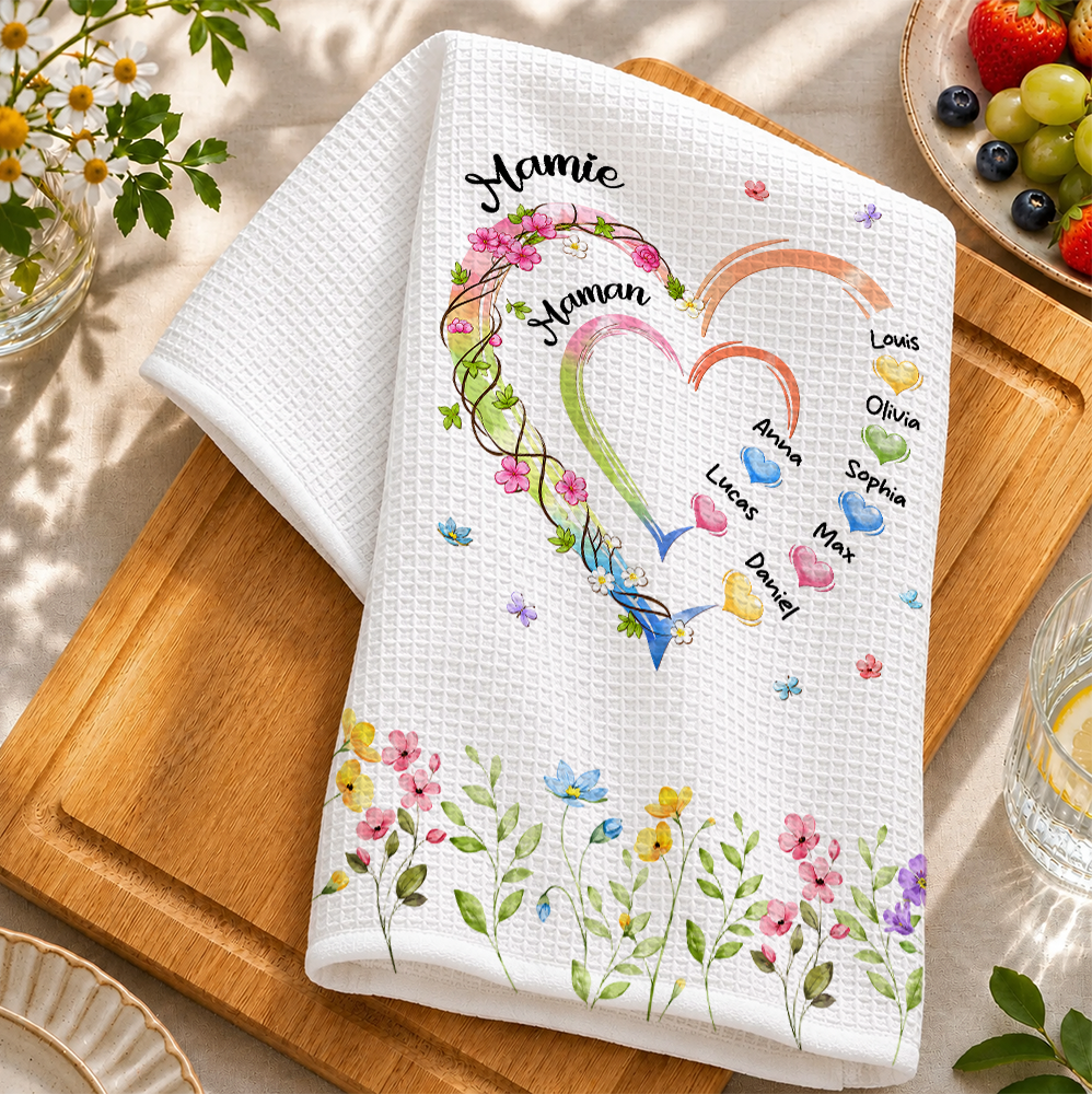 Torchon de cuisine pour grand-mère, cadeau pour les passionnées de cuisine – Torchon de cuisine personnalisé