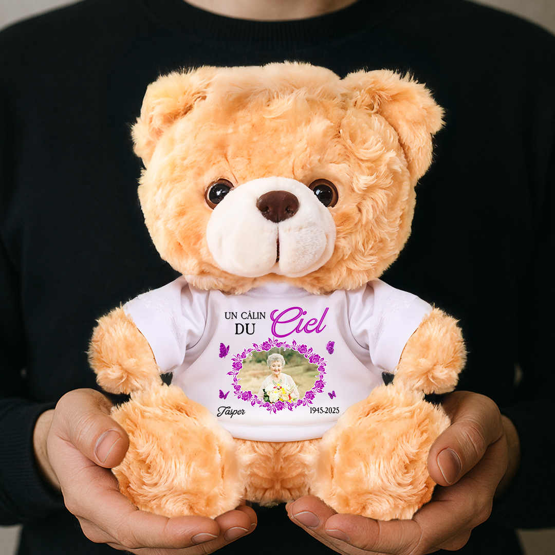Quand je te manque vraiment - Ours En Peluche en T-shirt Personnalisé avec Photo