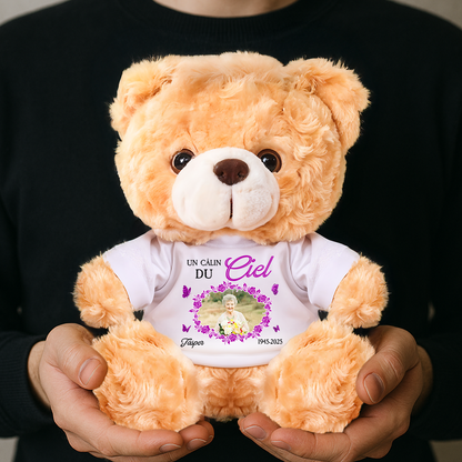 Quand je te manque vraiment - Ours En Peluche en T-shirt Personnalisé avec Photo