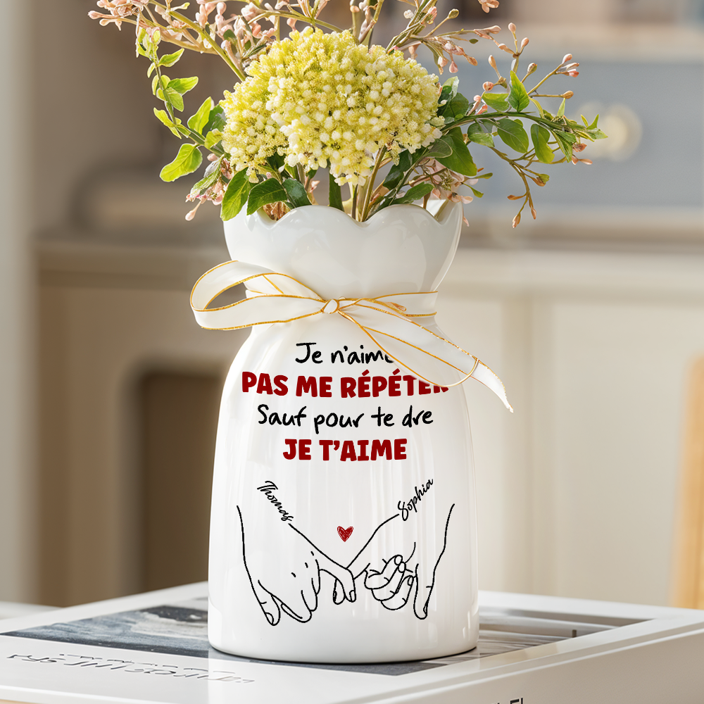 Je N’aime Pas Me Répéter Fleur - Vase Décoratif Personnalisé Pour La Maison