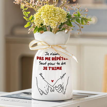 Je N’aime Pas Me Répéter Fleur - Vase Décoratif Personnalisé Pour La Maison