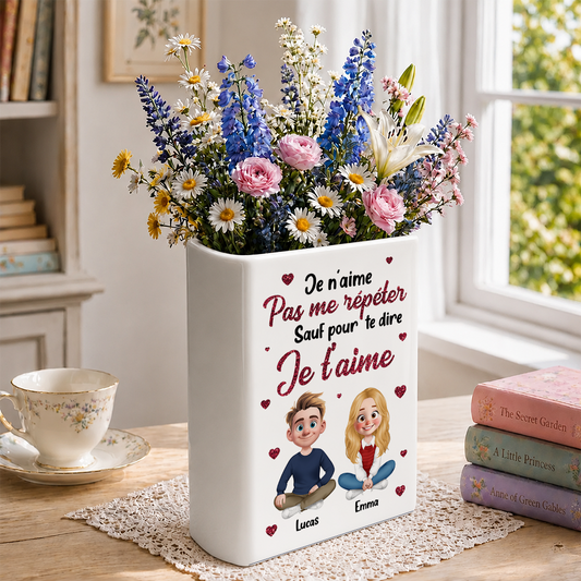Je n’aime Pas Me Répéter. - Vase Livre Personnalisé En Céramique