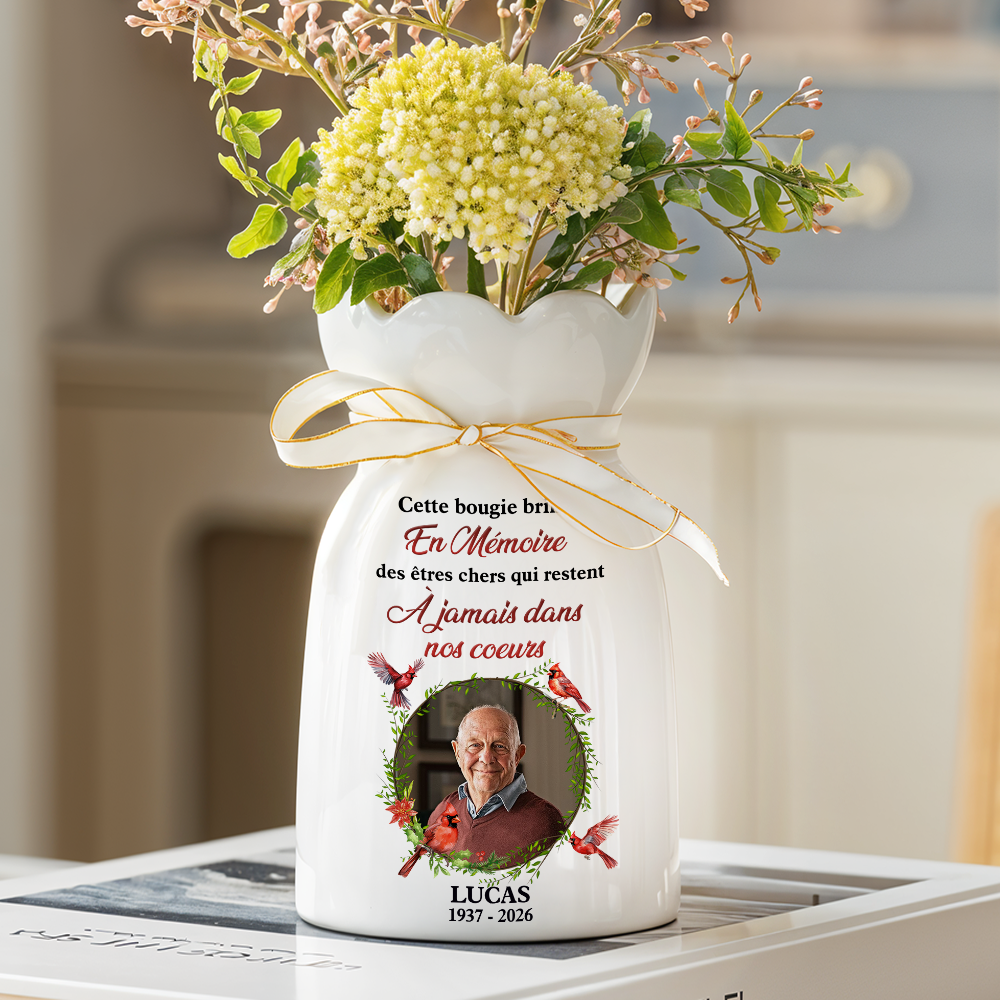 À Jamais Dans Nos Cœurs  - Vase Décoratif Personnalisé Pour La Maison