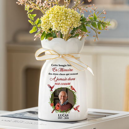À Jamais Dans Nos Cœurs  - Vase Décoratif Personnalisé Pour La Maison