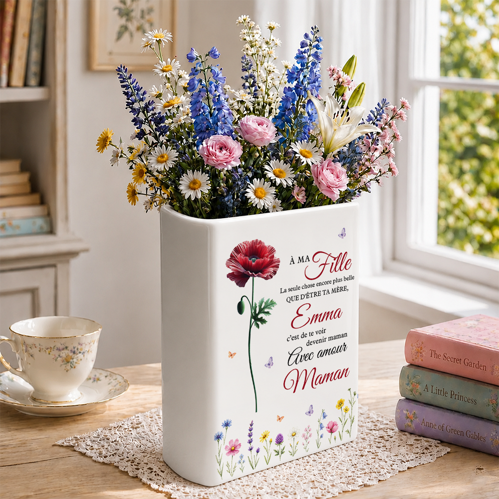 C'Est De Te Voir Devenir Maman - Vase Livre Personnalisé En Céramique