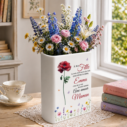 C'Est De Te Voir Devenir Maman - Vase Livre Personnalisé En Céramique