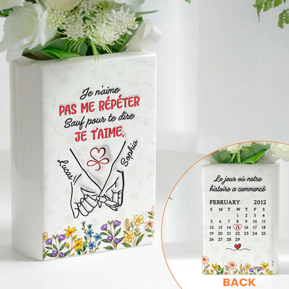 Je n’aime Pas Me Répéter - Vase Livre Personnalisé En Céramique