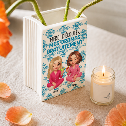 Merci D’écouter Mes Dramas Gratuitement - Vase Livre Personnalisé En Céramique