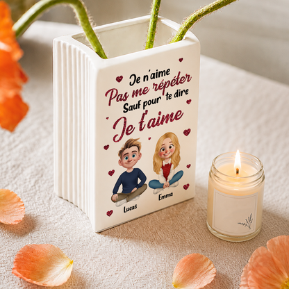 Je n’aime Pas Me Répéter. - Vase Livre Personnalisé En Céramique