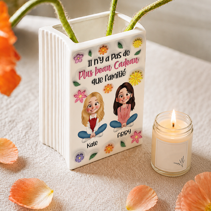 Notre Amitié Est Infinie - Vase Livre Personnalisé En Céramique