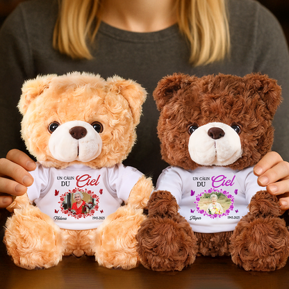 Quand je te manque vraiment - Ours En Peluche en T-shirt Personnalisé avec Photo