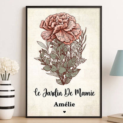 Le Jardin De Mamie – Impression Sur Toile Personnalisée - Cadeau Familial