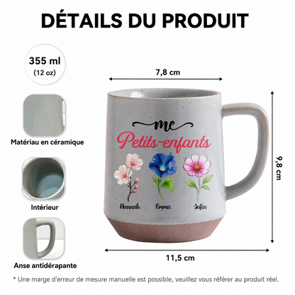 Mes Petits-Enfants – Mug à Café en Porcelaine Mate Personnalisé