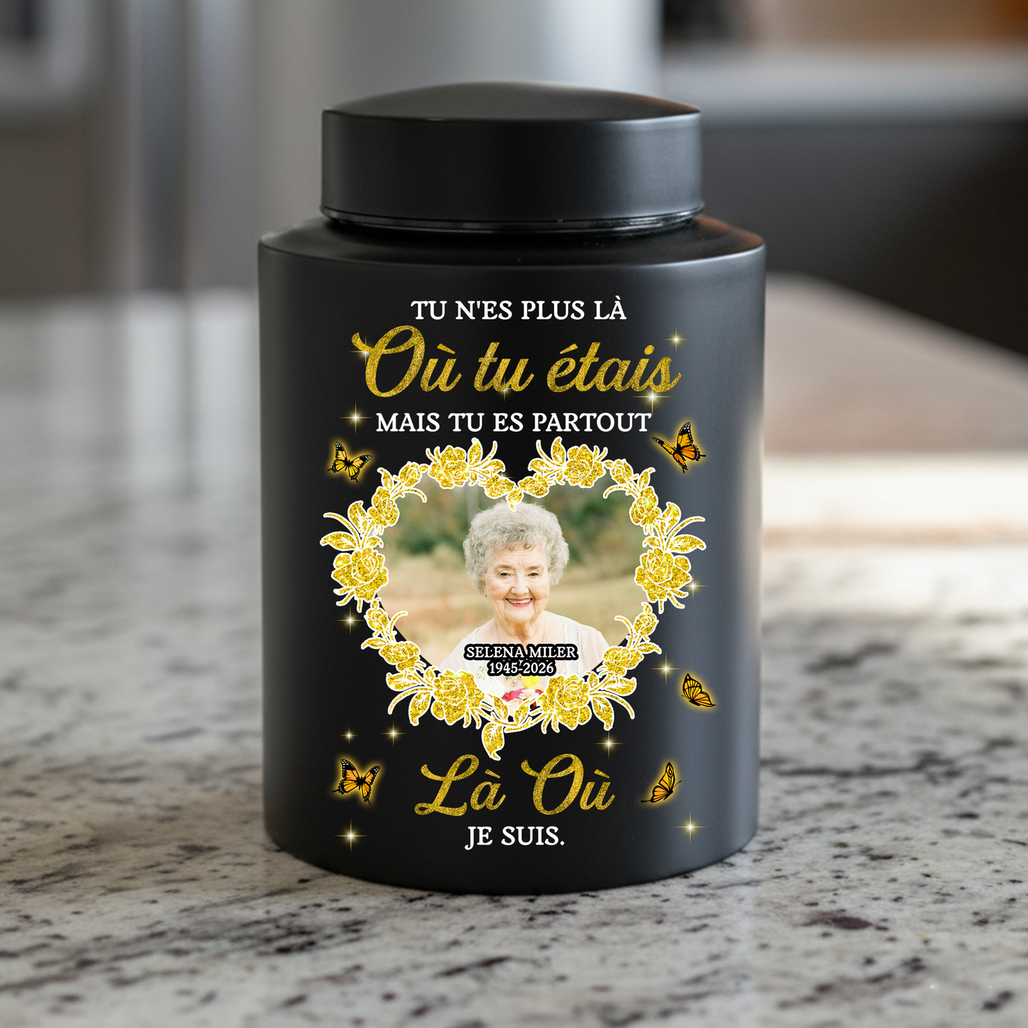 La Famille Aimante - En Souvenirs Affectueux - Urne Funéraire À Recueillir Les Cendres - Urnes en Acier Inoxydable
