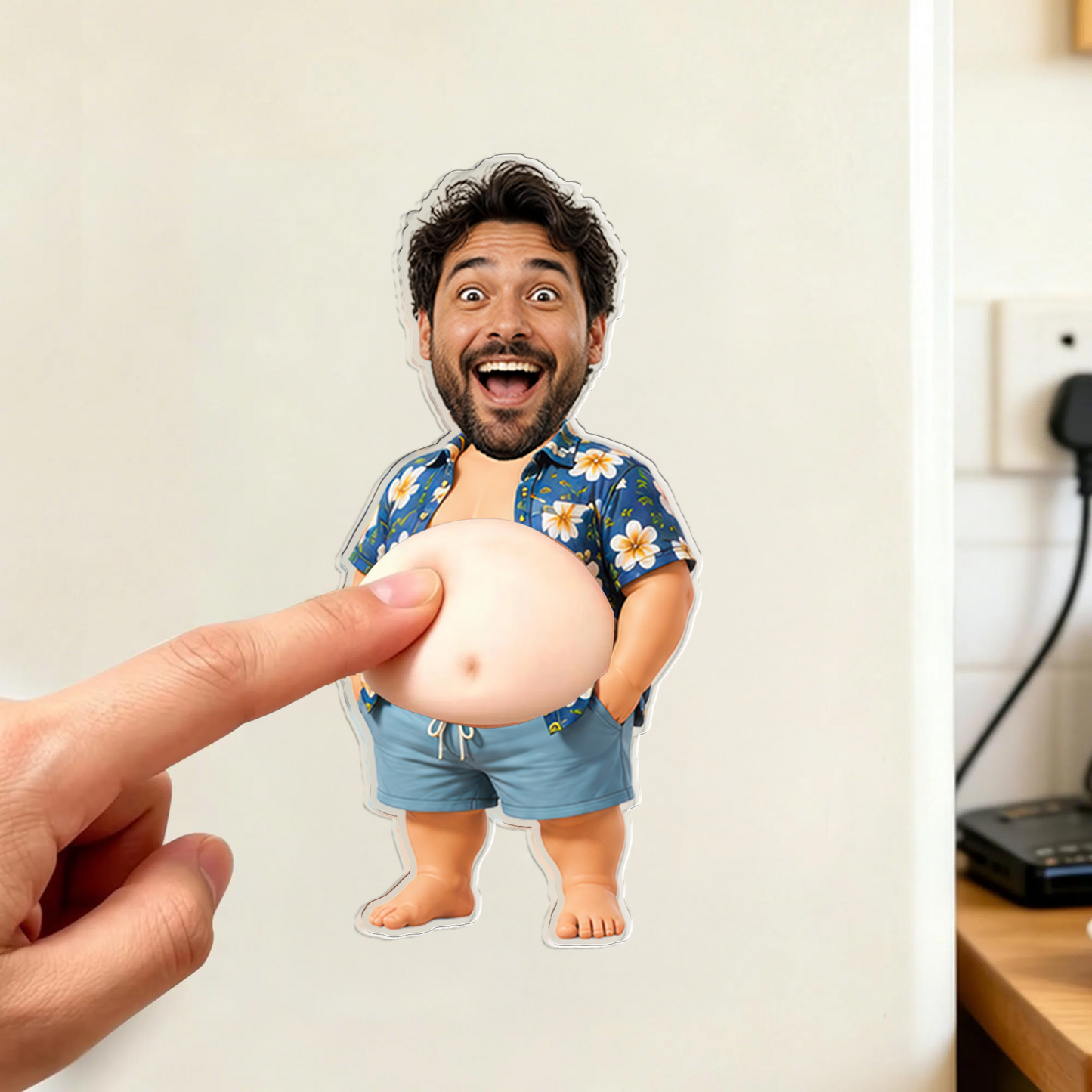 Aimant de Frigo Chibi Personnalisé – Papa à Presser, Cadeau Drôle et Unique