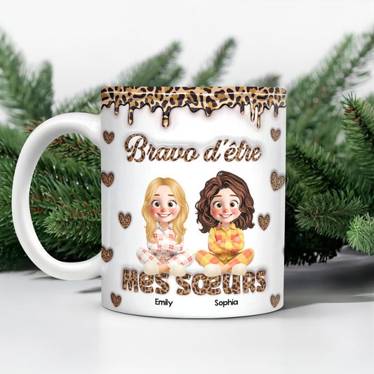 Tasse Personnalisée Meilleure Amie - Mug Personnalisé 3D Gonflé Effet
