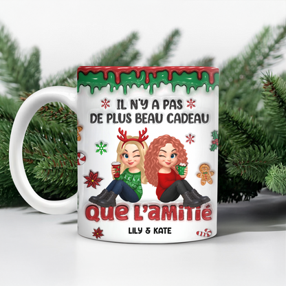 Il N’y A Pas De Plus Beau Cadeau Que L’amitié - Mug Personnalisé 3D Gonflé Effet