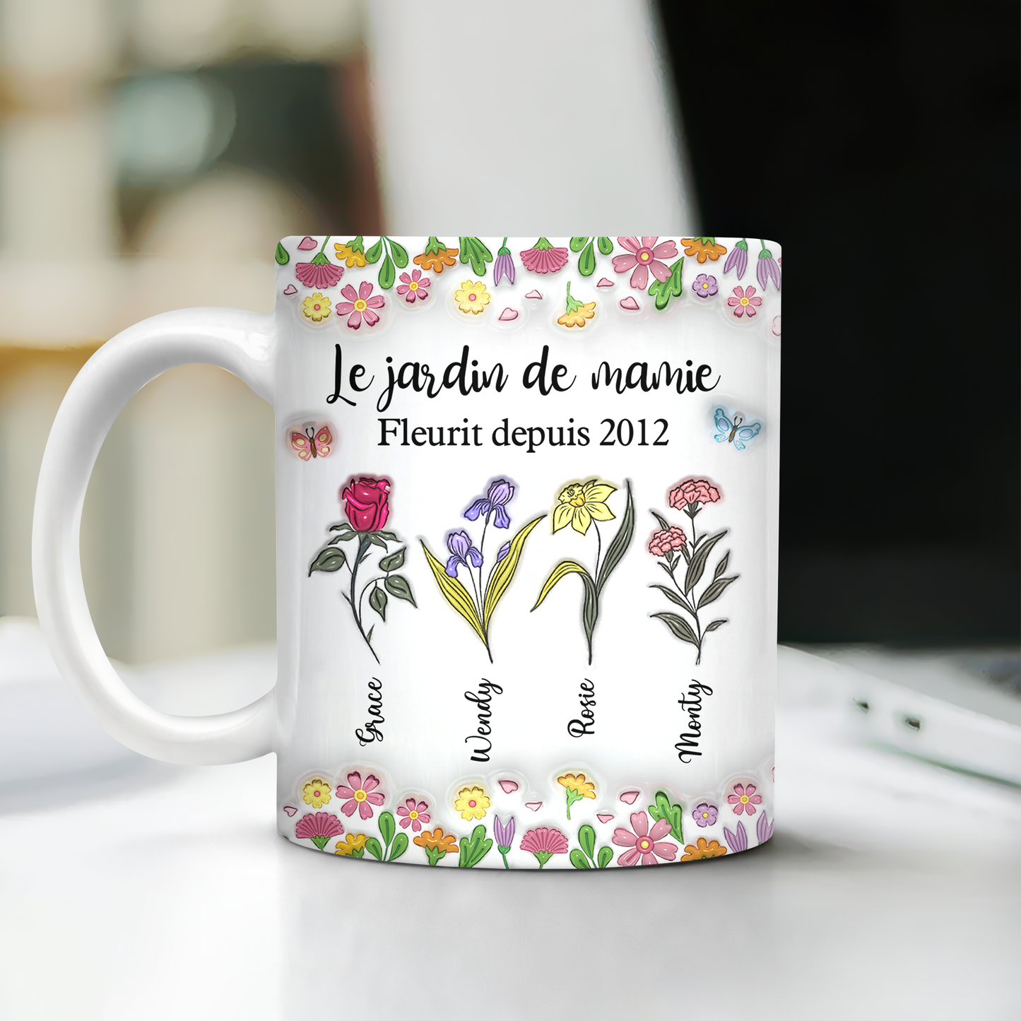 Le Jardin De Mamie - Mug Personnalisé 3D Gonflé Effet