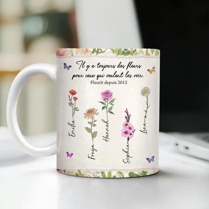 Il y a Toujours Des Fleurs Pour Ceux Qui Veulent Les Voir - Mug Personnalisé 3D Gonflé Effet