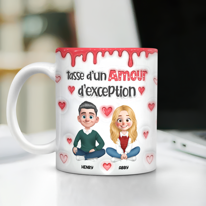 Tasse D’un Amour D’exception - Mug Personnalisé 3D Gonflé Effet