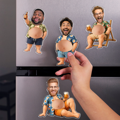 Aimant de Frigo Chibi Personnalisé – Papa à Presser, Cadeau Drôle et Unique