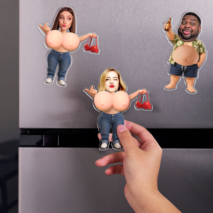 Aimant de Frigo Chibi Personnalisé – Maman à Presser, Cadeau Unique et Amusant