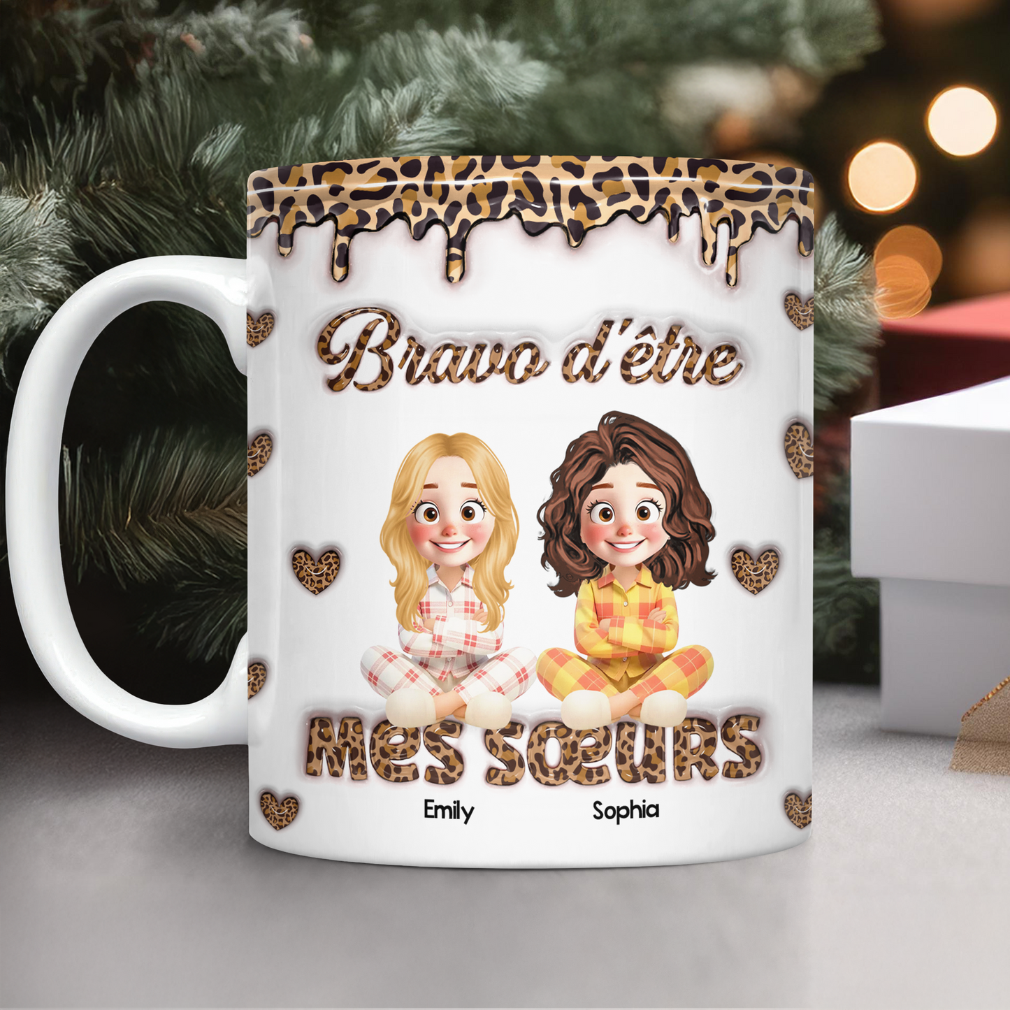 Tasse Personnalisée Meilleure Amie - Mug Personnalisé 3D Gonflé Effet