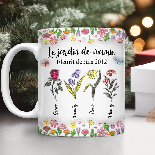 Le Jardin De Mamie - Mug Personnalisé 3D Gonflé Effet