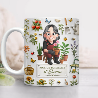 Mug De Jardinage - Mug Personnalisé 3D Gonflé Effet