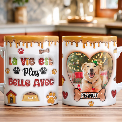 La Vie Est Belle Avec Toi - Mug Personnalisé 3D Gonflé Effet