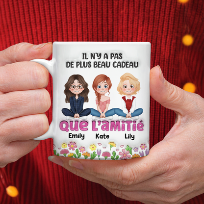 Il N’y A Pas De Plus Beau Cadeau Que L’amitié- Mug Personnalisé 3D Gonflé Effet