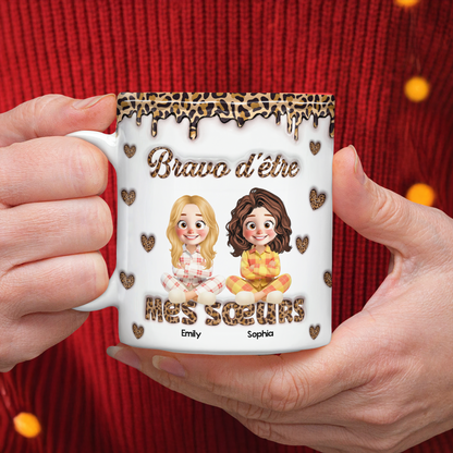 Tasse Personnalisée Meilleure Amie - Mug Personnalisé 3D Gonflé Effet