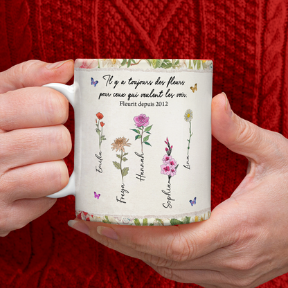 Il y a Toujours Des Fleurs Pour Ceux Qui Veulent Les Voir - Mug Personnalisé 3D Gonflé Effet