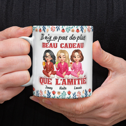 Il N'y A Pas De Plus Beau Cadeau Que L'amitié Fleur - Mug Personnalisé 3D Gonflé Effet