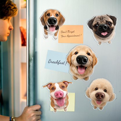 Aimant de Frigo Personnalisé avec Photo de Chien – Nez Souple à Presser, Décoration de Cuisine