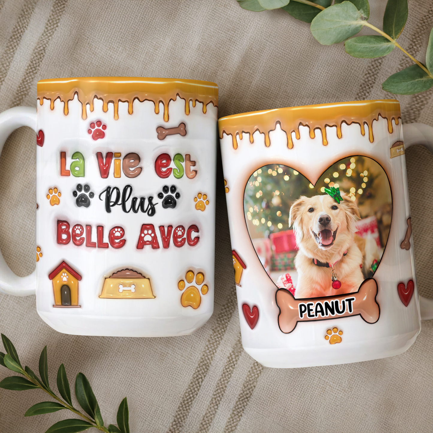 La Vie Est Belle Avec Toi - Mug Personnalisé 3D Gonflé Effet