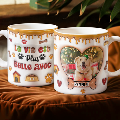 La Vie Est Belle Avec Toi - Mug Personnalisé 3D Gonflé Effet