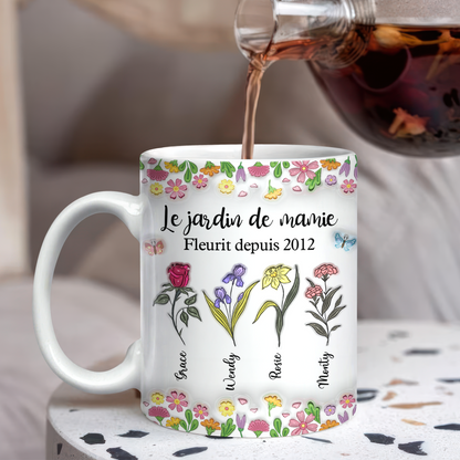 Le Jardin De Mamie - Mug Personnalisé 3D Gonflé Effet