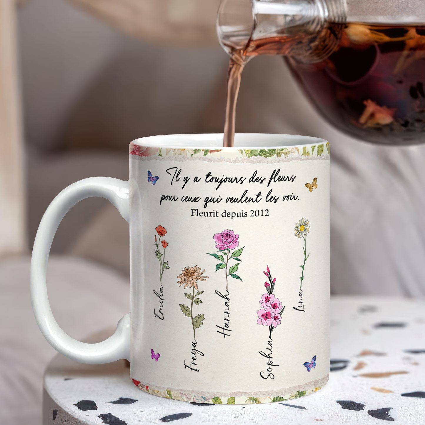 Il y a Toujours Des Fleurs Pour Ceux Qui Veulent Les Voir - Mug Personnalisé 3D Gonflé Effet