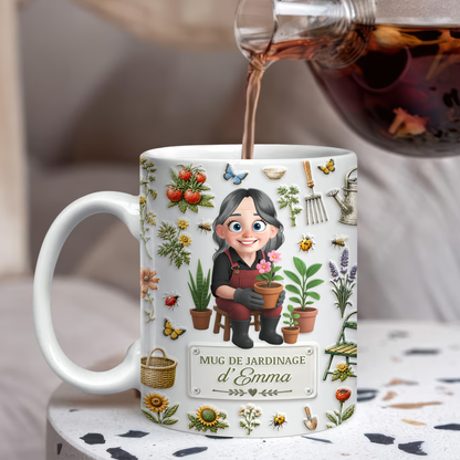 Mug De Jardinage - Mug Personnalisé 3D Gonflé Effet