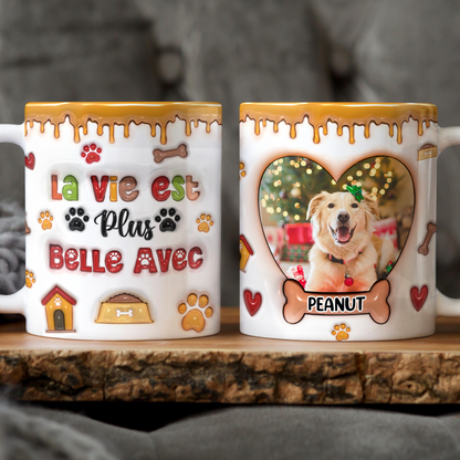 La Vie Est Belle Avec Toi - Mug Personnalisé 3D Gonflé Effet