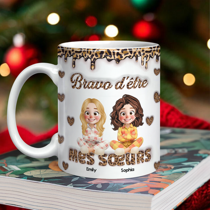 Tasse Personnalisée Meilleure Amie - Mug Personnalisé 3D Gonflé Effet