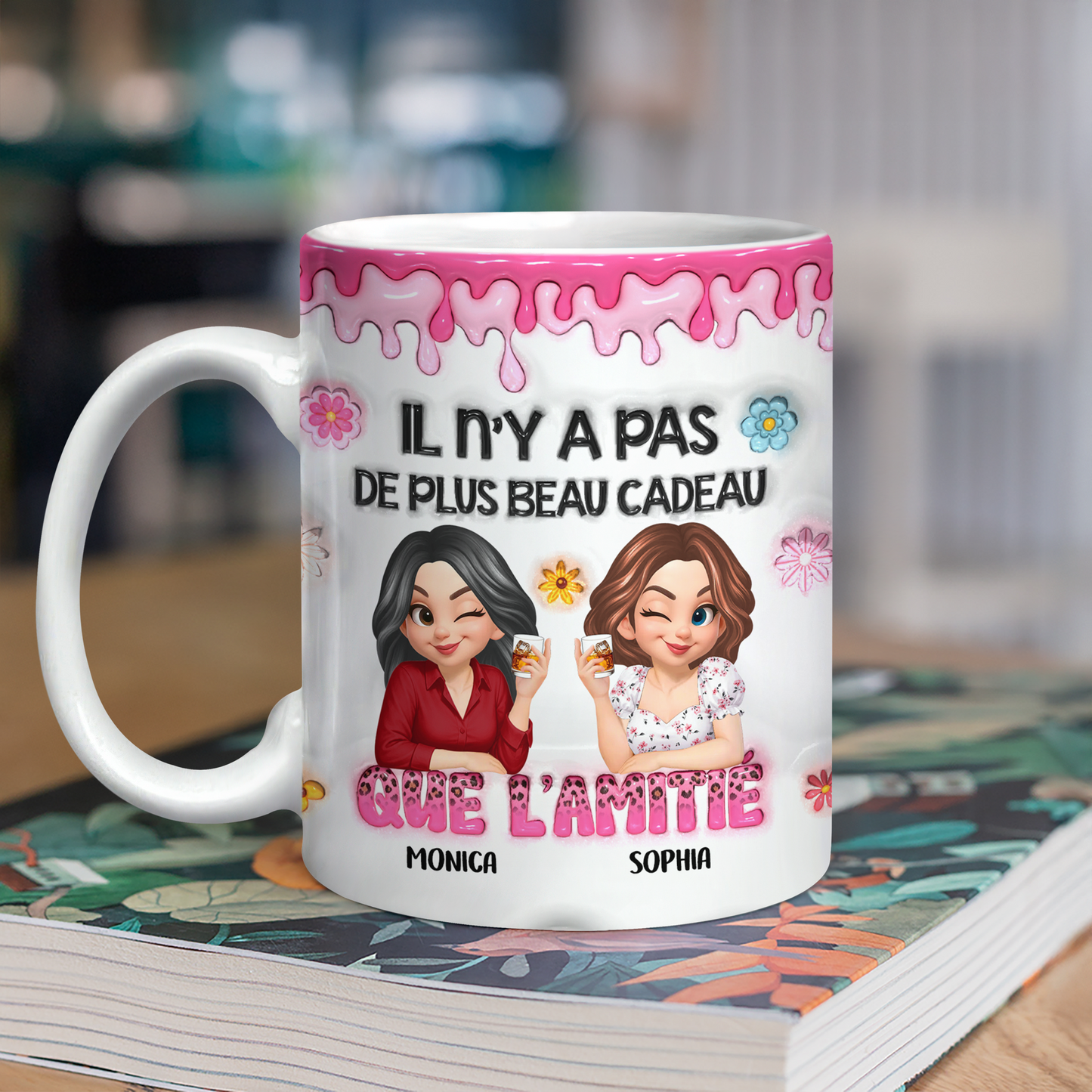 Il N'y A Pas De Plus Beau Cadeau Que L'amitié - Mug Personnalisé 3D Gonflé Effet