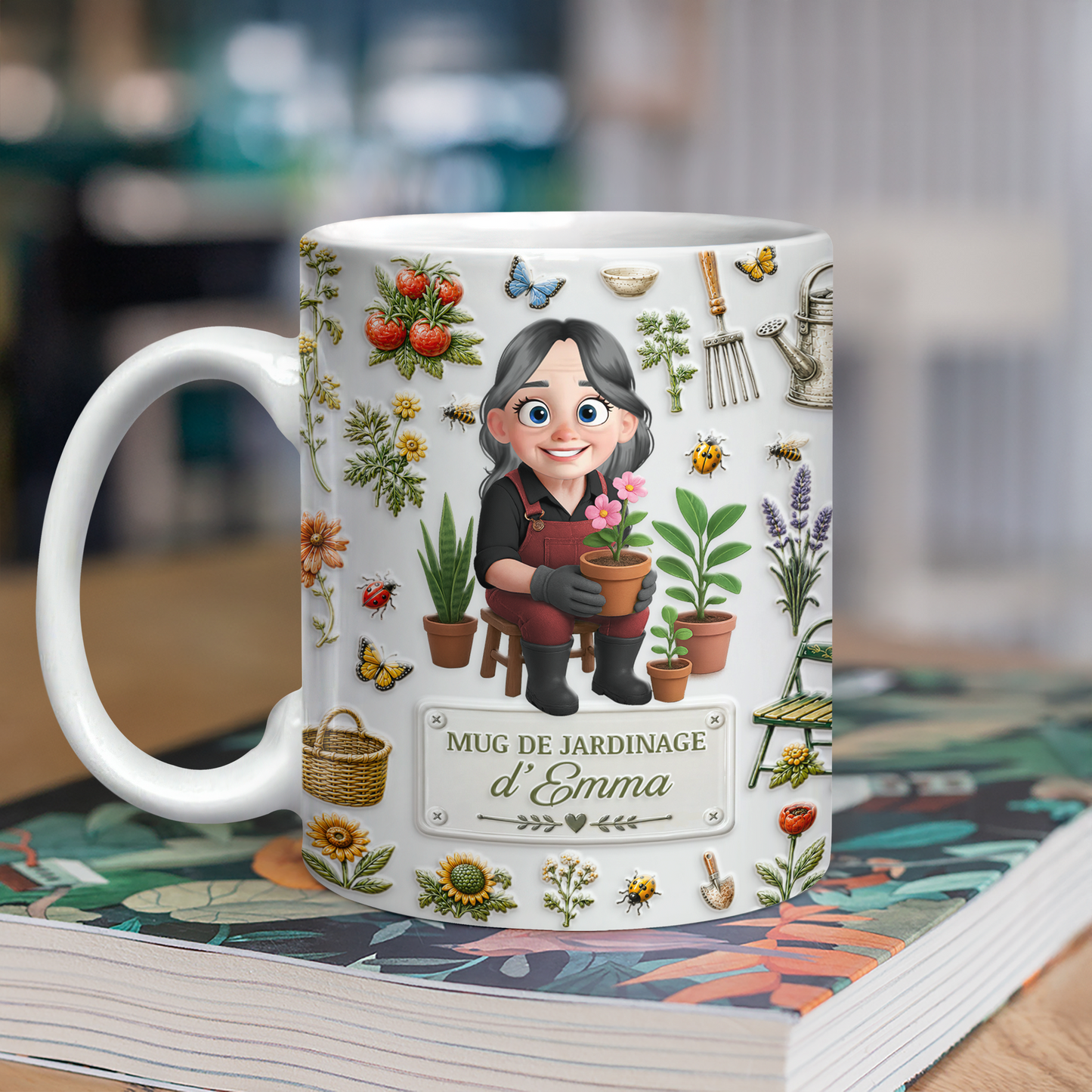 Mug De Jardinage - Mug Personnalisé 3D Gonflé Effet