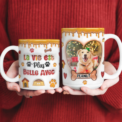La Vie Est Belle Avec Toi - Mug Personnalisé 3D Gonflé Effet