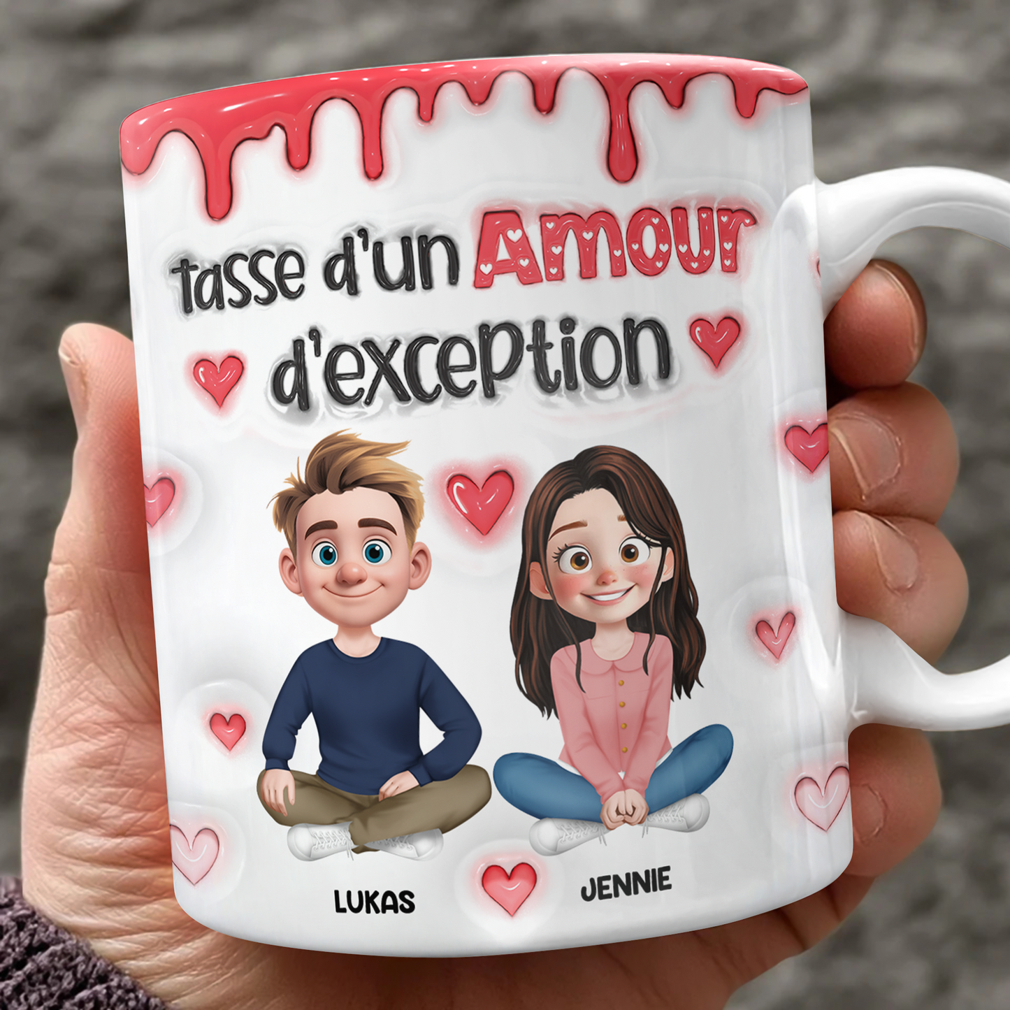 Tasse D’un Amour D’exception - Mug Personnalisé 3D Gonflé Effet