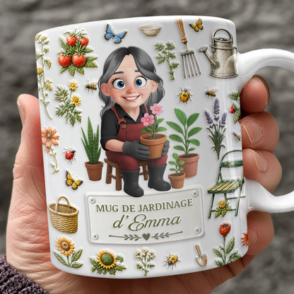 Mug De Jardinage - Mug Personnalisé 3D Gonflé Effet